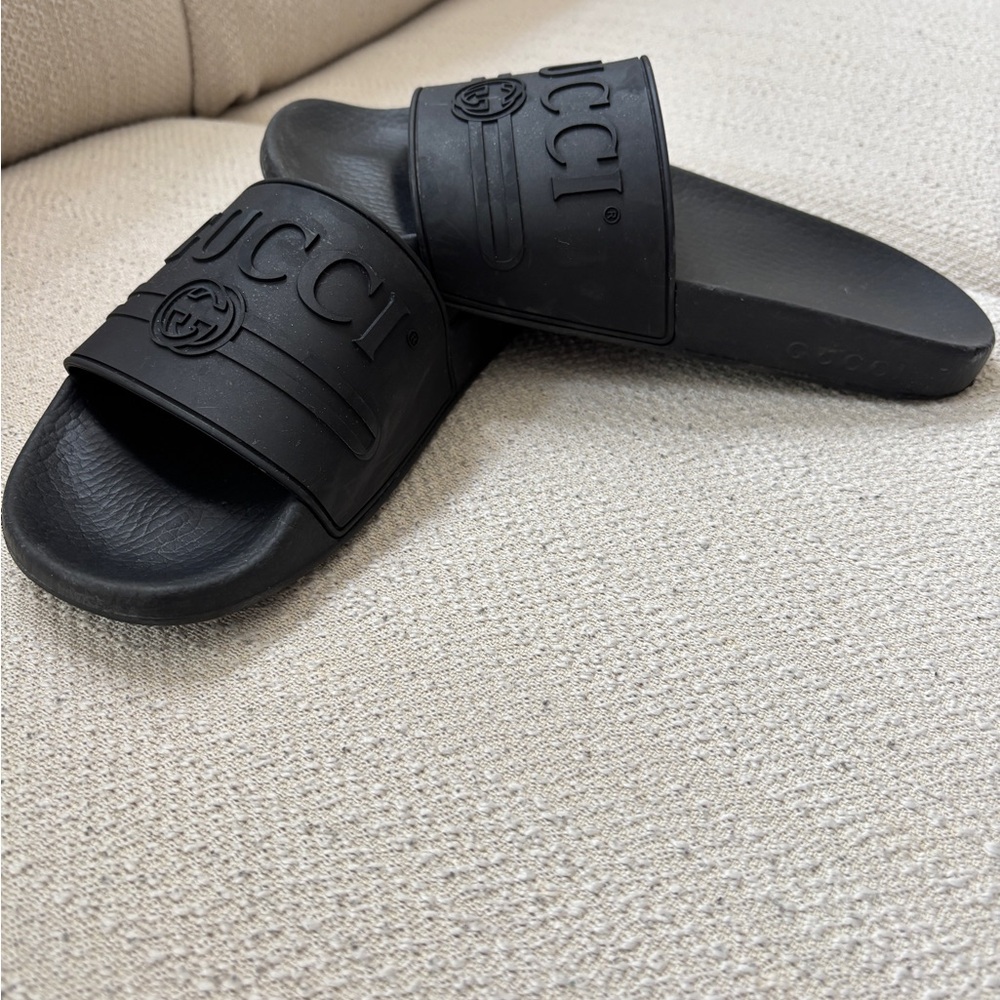 Gucci Black Slide Sandals